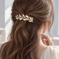 Nuvetrac™ Olivette Olive Leaf Hair Barrette – Openwork Botanical Metal Hair Clip