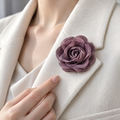 Nuvetrac™ Rosette Pair Purple & Red Fabric Rose Brooch Set – 2-Piece Floral Mini Pins