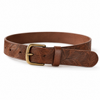 Nuvetrac™ Veinline Leaf Embossed Waist Belt – Vintage Botanical Textured Dress Belt