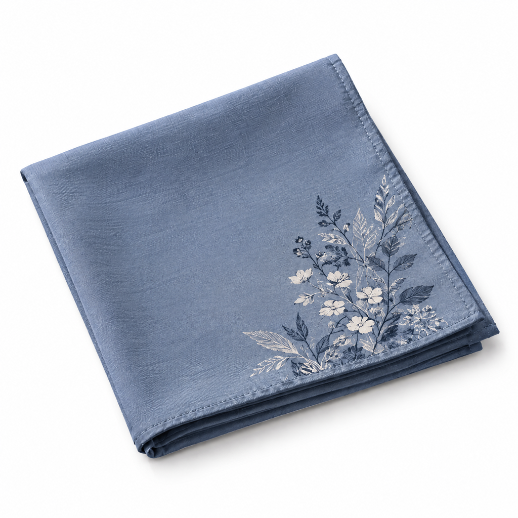 Nuvetrac™ Fieldnote Botanical Handkerchief – Minimal Nature Print Cotton-Blend Pocket Square